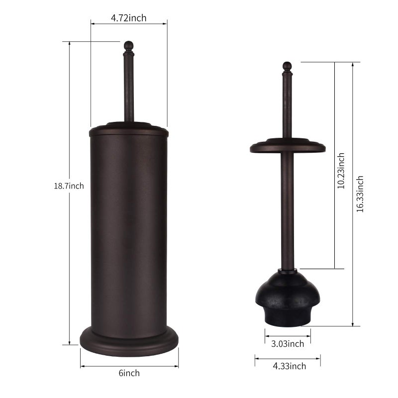 DOWRY Anti-Hand Off Bronze Toilet Plunger with Holder for Bathroom Powerful Efficient Force Suction Cup Heavy Duty  Deep Cleaning - Image 5